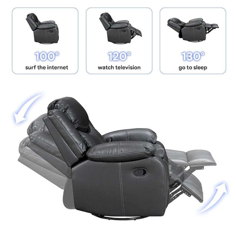 Fauteuil inclinable à bascule pivotant à 360 degrés-12