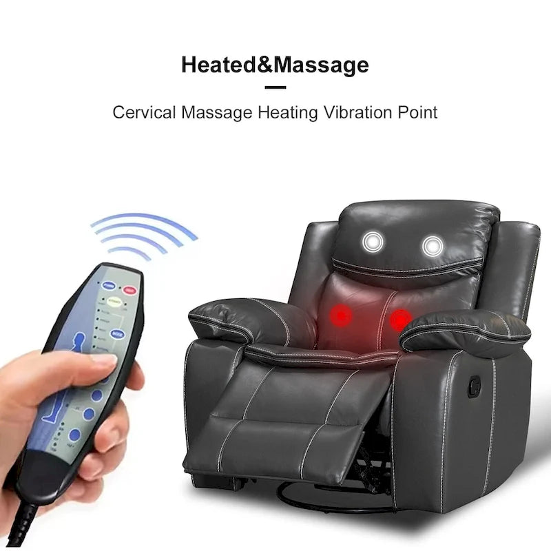 Fauteuil inclinable à bascule pivotant à 360 degrés-17