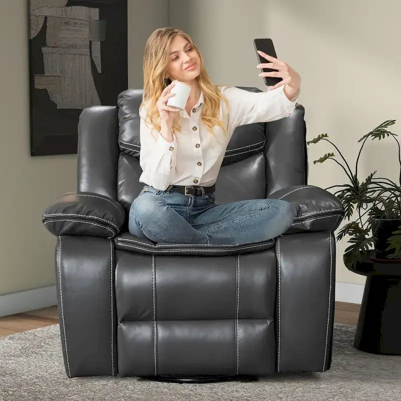 Fauteuil inclinable à bascule pivotant à 360 degrés-19