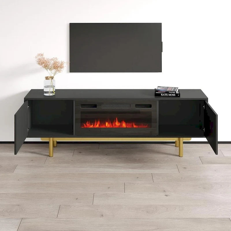 Meuble TV avec cheminée Karp BL-EF-4