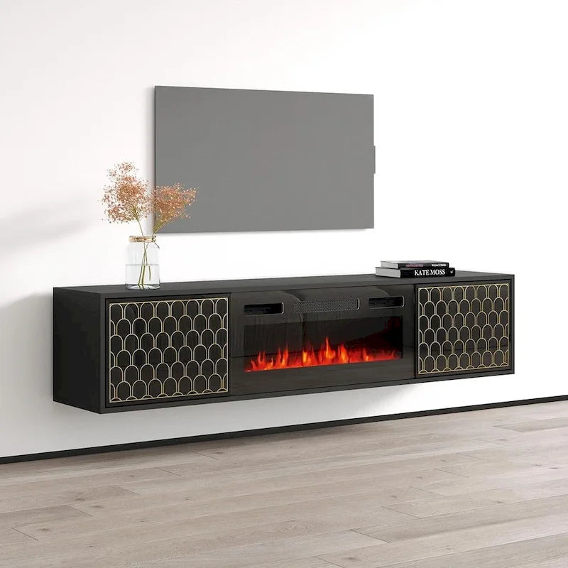 Meuble TV avec cheminée Karp BL-EF-6