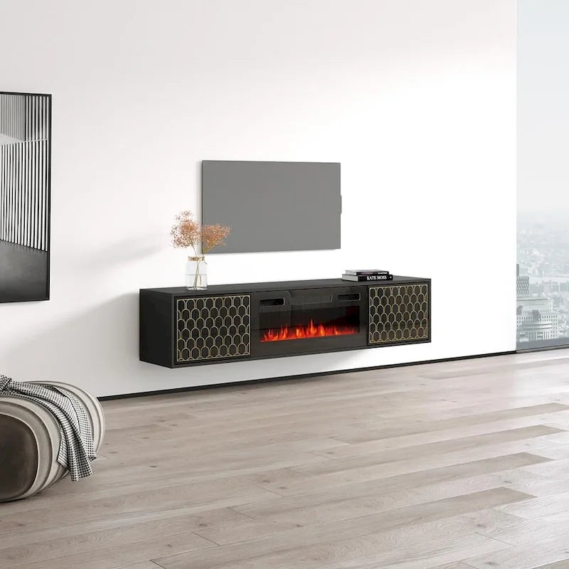 Meuble TV avec cheminée Karp BL-EF-7