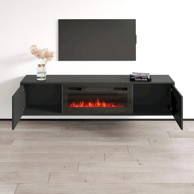 Meuble TV avec cheminée Karp BL-EF-8