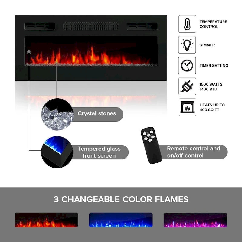 Meuble TV avec cheminée Karp BL-EF-9