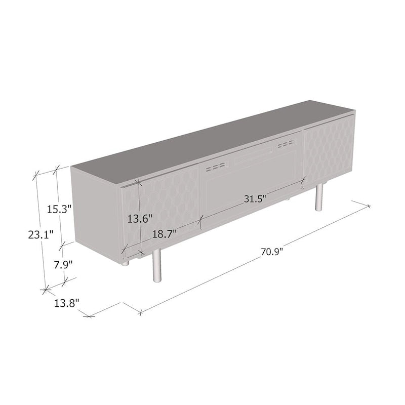 Meuble TV avec cheminée Karp BL-EF-10
