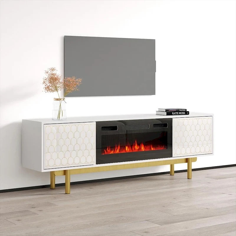 Meuble TV avec cheminée Karp BL-EF-12