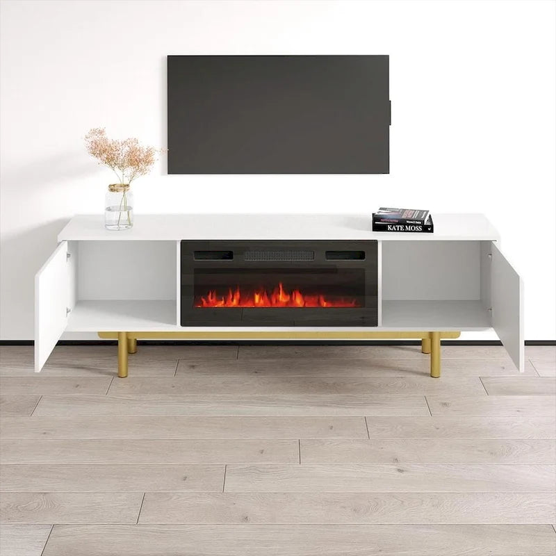 Meuble TV avec cheminée Karp BL-EF-14