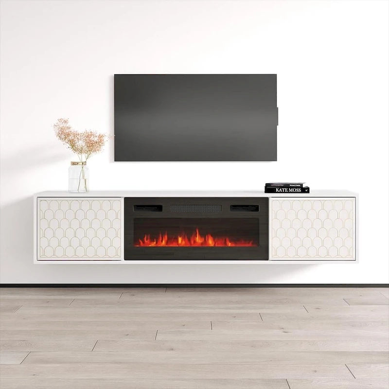 Meuble TV avec cheminée Karp BL-EF-15
