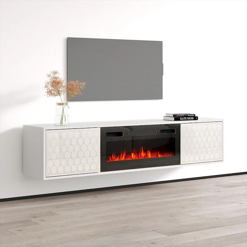 Meuble TV avec cheminée Karp BL-EF-16