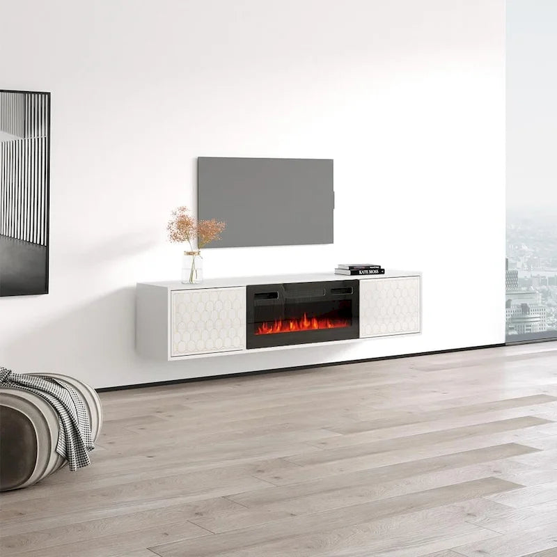 Meuble TV avec cheminée Karp BL-EF-17