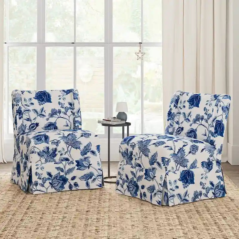 Fauteuil crapaud Falk de style transitionnel, rembourré, avec housse et pieds en bois massif, lot de 2 par HULALA HOME-37