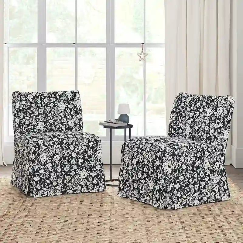 Fauteuil crapaud Falk de style transitionnel, rembourré, avec housse et pieds en bois massif, lot de 2 par HULALA HOME-38