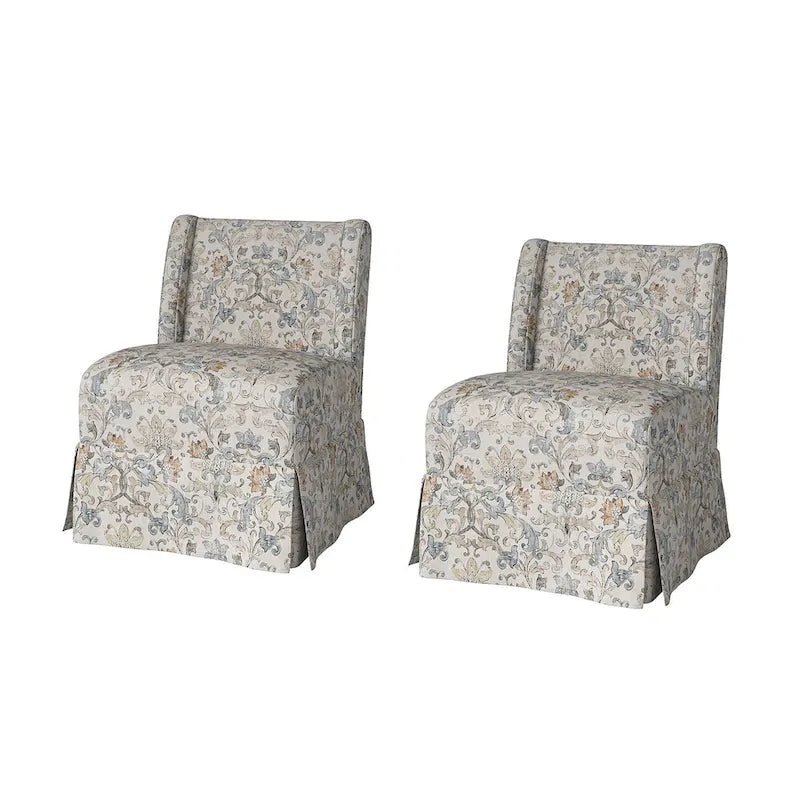 Fauteuil crapaud Falk de style transitionnel, rembourré, avec housse et pieds en bois massif, lot de 2 par HULALA HOME-2