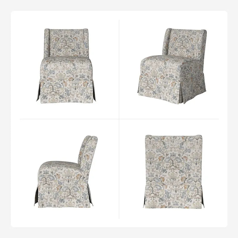 Fauteuil crapaud Falk de style transitionnel, rembourré, avec housse et pieds en bois massif, lot de 2 par HULALA HOME-9