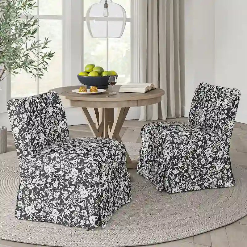Fauteuil crapaud Falk de style transitionnel, rembourré, avec housse et pieds en bois massif, lot de 2 par HULALA HOME-14
