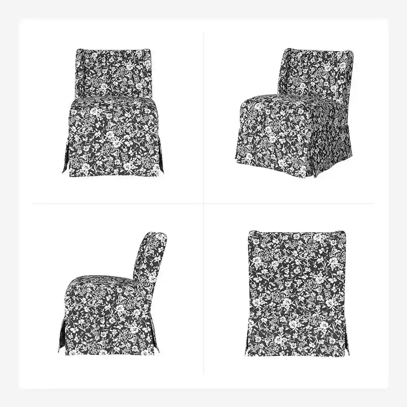 Fauteuil crapaud Falk de style transitionnel, rembourré, avec housse et pieds en bois massif, lot de 2 par HULALA HOME-20