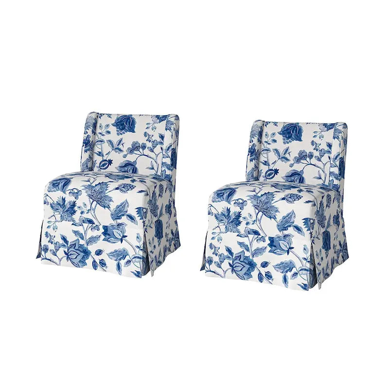 Fauteuil crapaud Falk de style transitionnel, rembourré, avec housse et pieds en bois massif, lot de 2 par HULALA HOME-23