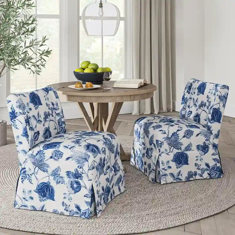 Fauteuil crapaud Falk de style transitionnel, rembourré, avec housse et pieds en bois massif, lot de 2 par HULALA HOME-24