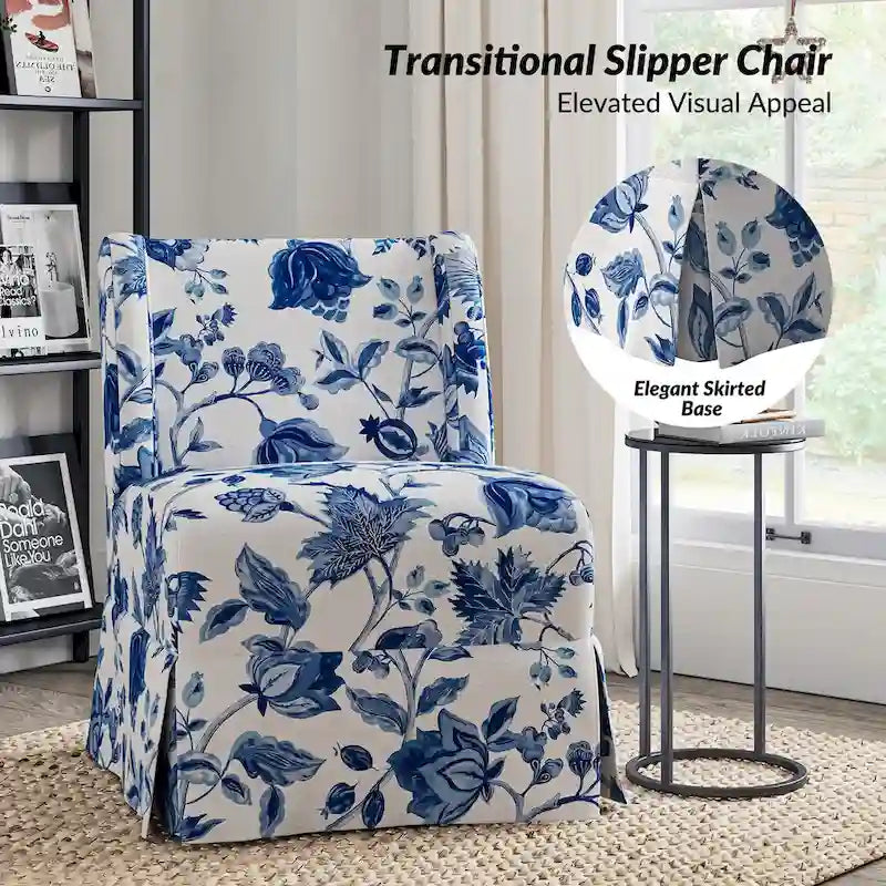 Fauteuil crapaud Falk de style transitionnel, rembourré, avec housse et pieds en bois massif, lot de 2 par HULALA HOME-25