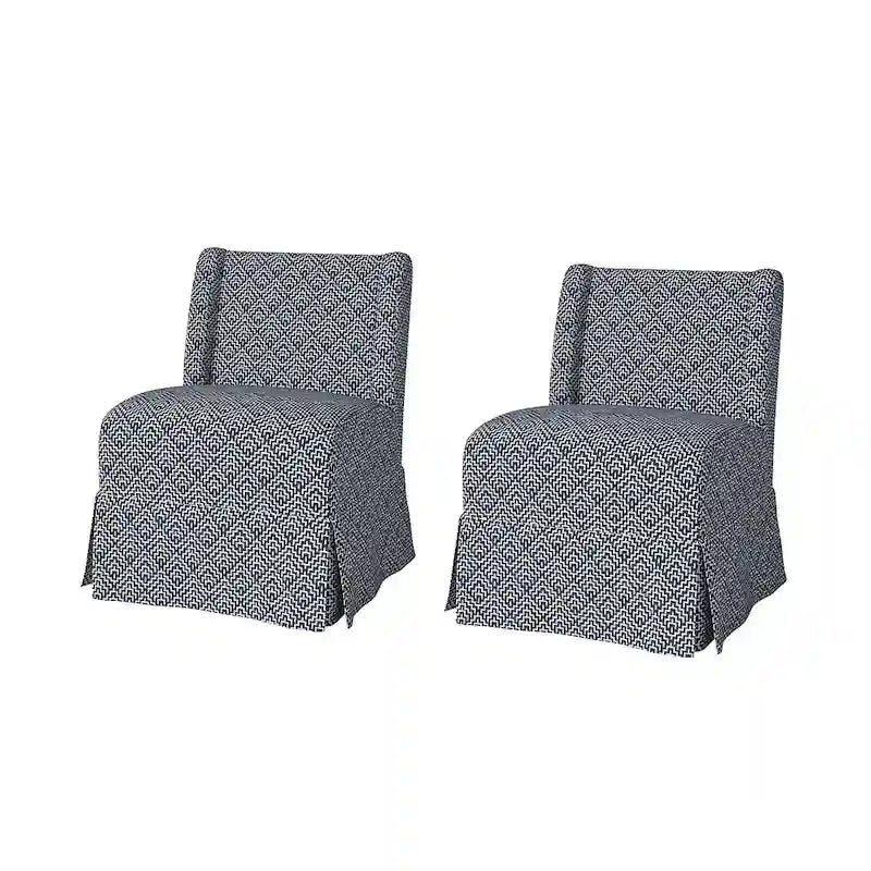 Fauteuil crapaud Falk de style transitionnel, rembourré, avec housse et pieds en bois massif, lot de 2 par HULALA HOME-33