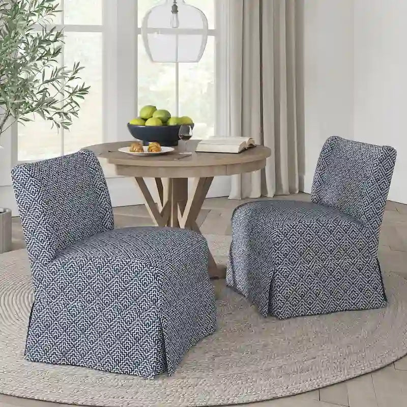 Fauteuil crapaud Falk de style transitionnel, rembourré, avec housse et pieds en bois massif, lot de 2 par HULALA HOME-34