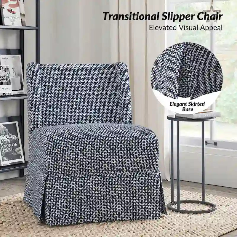 Fauteuil crapaud Falk de style transitionnel, rembourré, avec housse et pieds en bois massif, lot de 2 par HULALA HOME-35