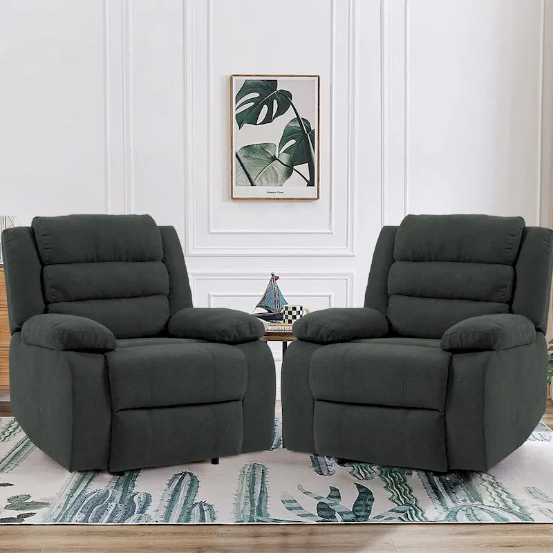 Ensemble de 2 chaises longues modernes, fauteuil inclinable manuel réglable-23