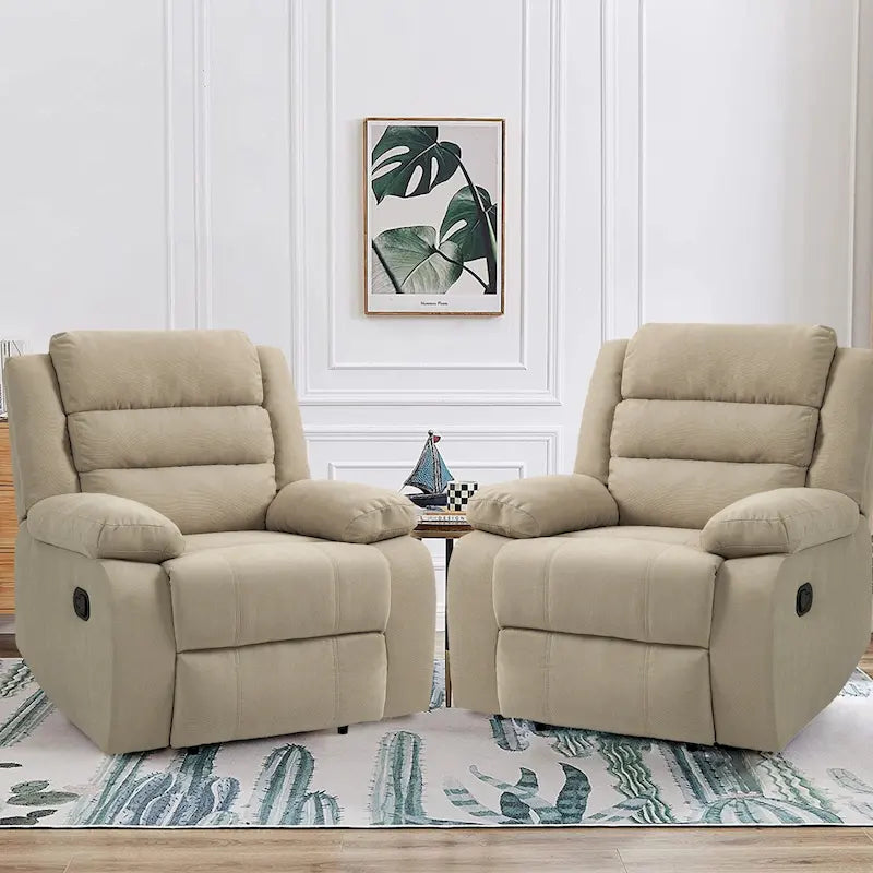 Ensemble de 2 chaises longues modernes, fauteuil inclinable manuel réglable-24