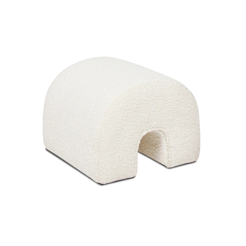 Pouf repose-pieds arqué Bridge 16 en fausse fourrure bouclée et tissu sherpa-7