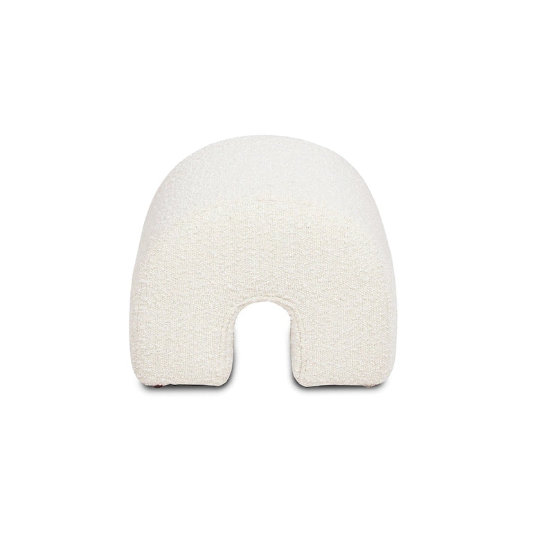 Pouf repose-pieds arqué Bridge 16 en fausse fourrure bouclée et tissu sherpa-9