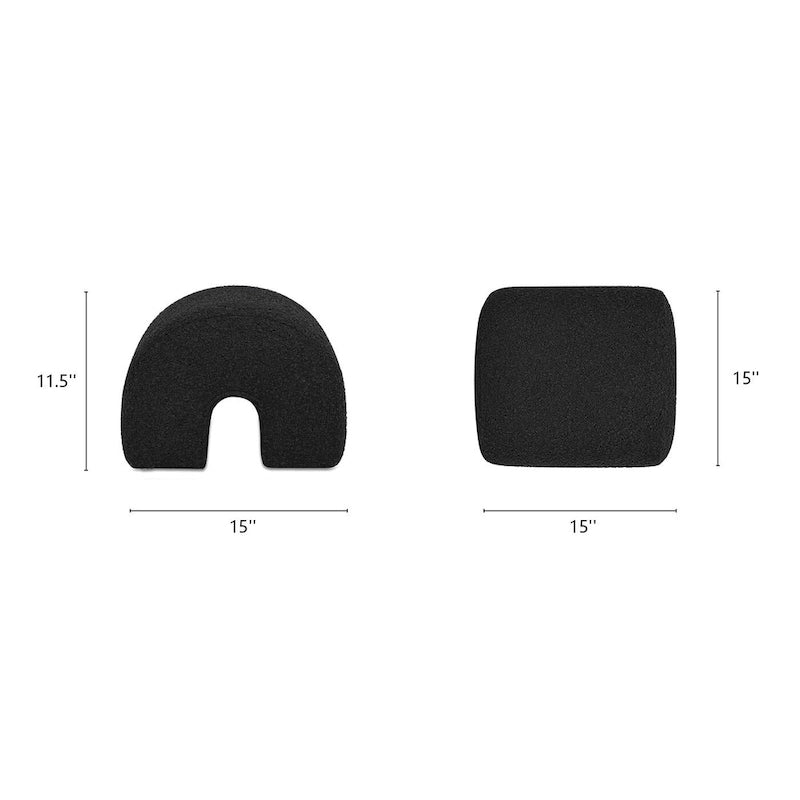Pouf repose-pieds arqué Bridge 16 en fausse fourrure bouclée et tissu sherpa-14
