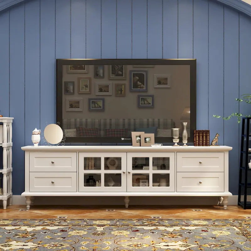 Ensemble de meubles avec rangements en verre trempé et support TV - Meuble latéral + support TV-6