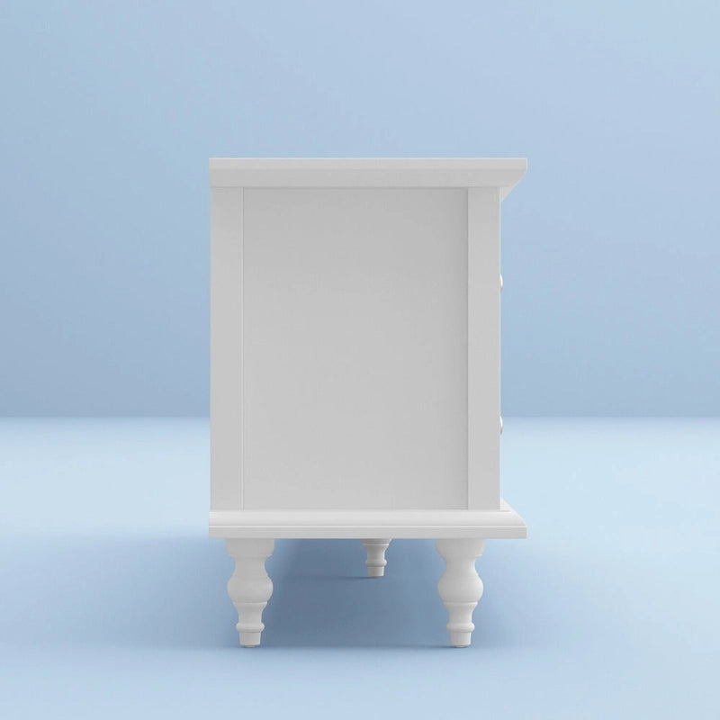 Ensemble de meubles avec rangements en verre trempé et support TV - Meuble latéral + support TV-11