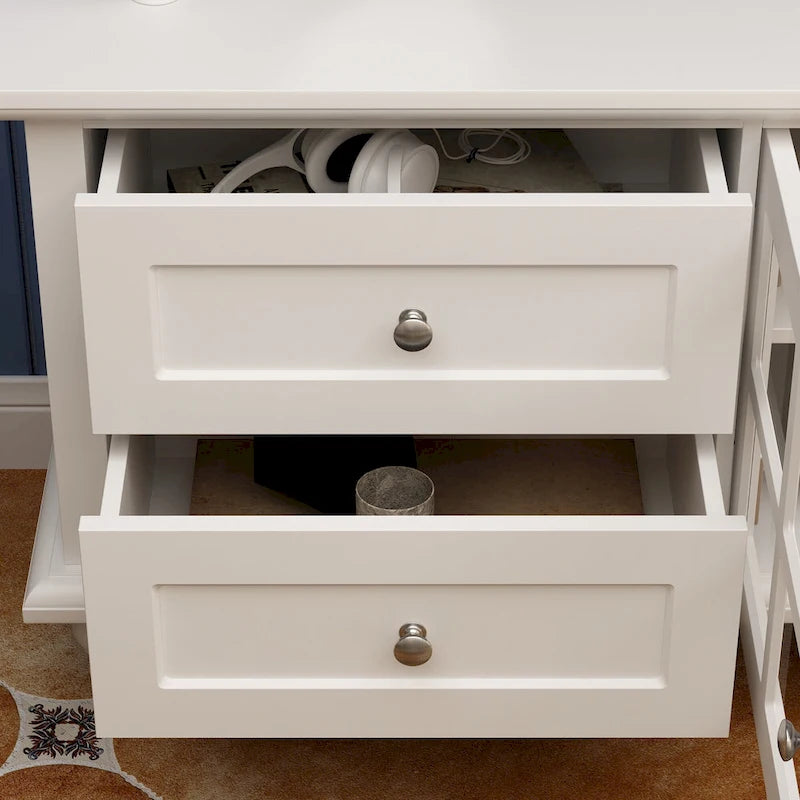 Ensemble de meubles avec rangements en verre trempé et support TV - Meuble latéral + support TV-13