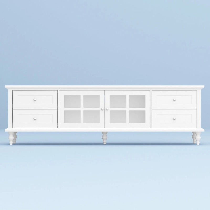 Ensemble de meubles avec rangements en verre trempé et support TV - Meuble latéral + support TV-18