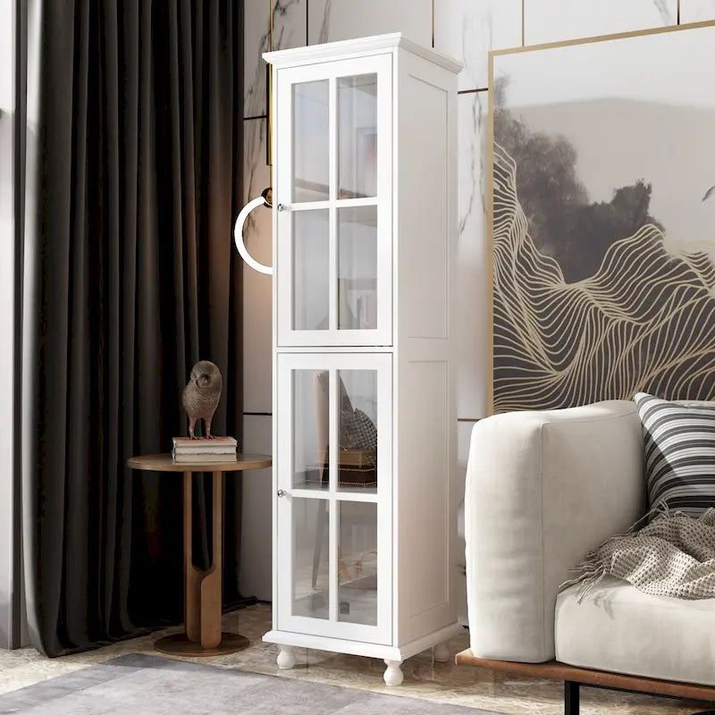 Ensemble de meubles avec rangements en verre trempé et support TV - Meuble latéral + support TV-26