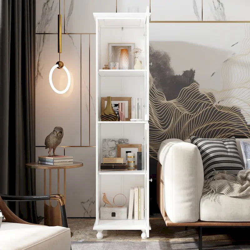 Ensemble de meubles avec rangements en verre trempé et support TV - Meuble latéral + support TV-27