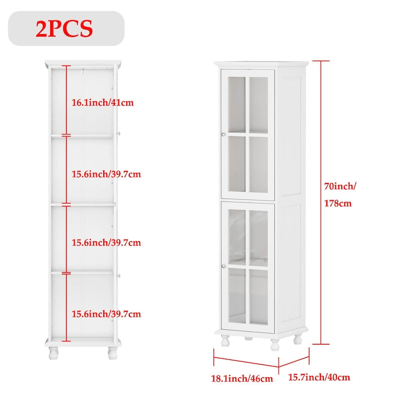 Ensemble de meubles avec rangements en verre trempé et support TV - Meuble latéral + support TV-28