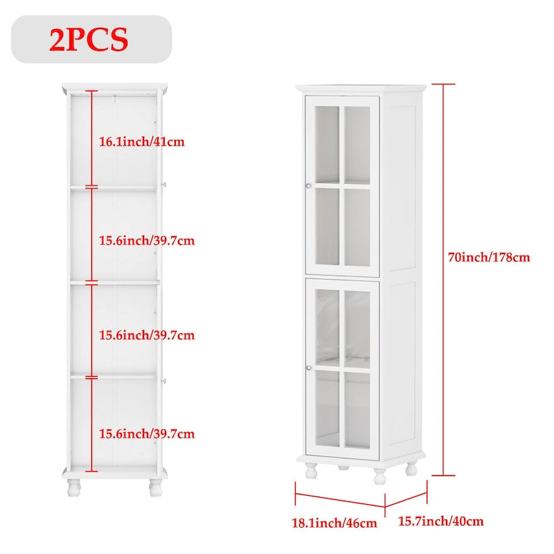 Ensemble de meubles avec rangements en verre trempé et support TV - Meuble latéral + support TV-35