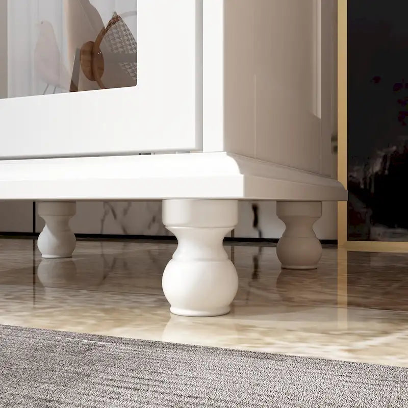Ensemble de meubles avec rangements en verre trempé et support TV - Meuble latéral + support TV-37