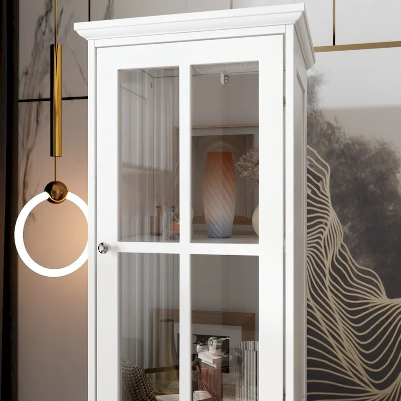 Ensemble de meubles avec rangements en verre trempé et support TV - Meuble latéral + support TV-39
