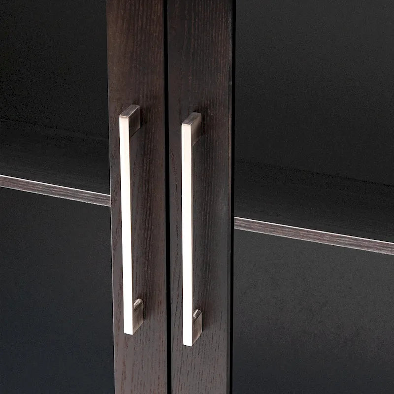 Armoire de rangement en bois avec trois portes en verre trempé-9