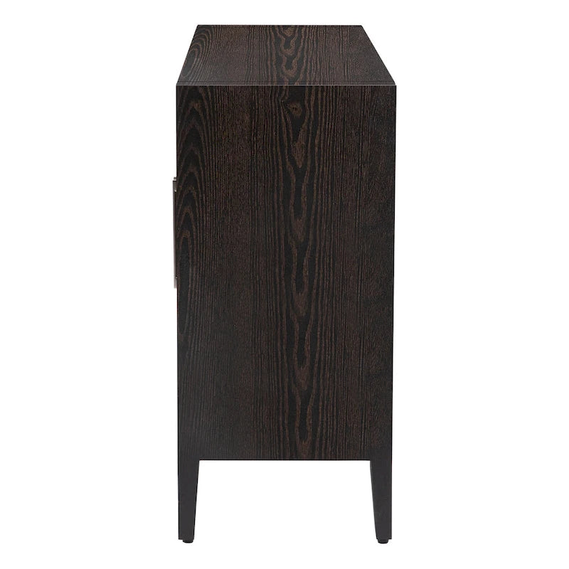Armoire de rangement en bois avec trois portes en verre trempé-12