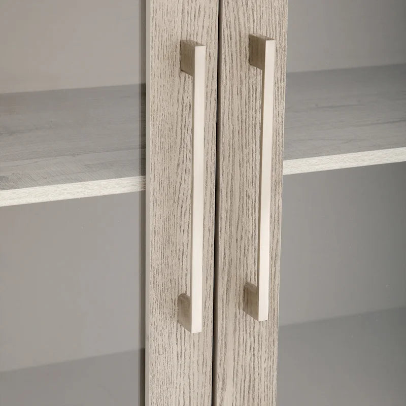 Armoire de rangement en bois avec trois portes en verre trempé-26