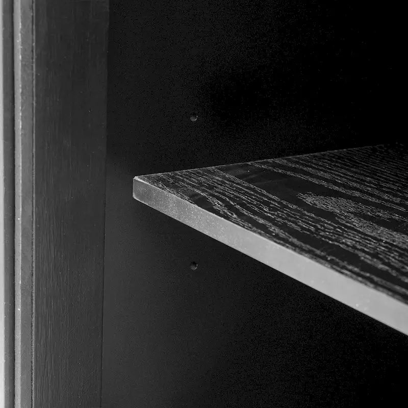 Armoire de rangement en bois avec trois portes en verre trempé-30