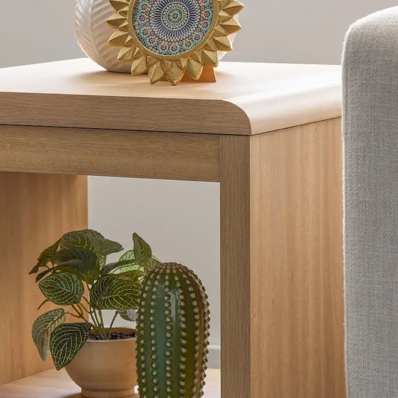 Table d'appoint moderne en bois Brookside Reyna avec coins arrondis-6