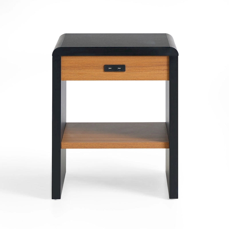 Table d'appoint moderne en bois Brookside Reyna avec coins arrondis-12