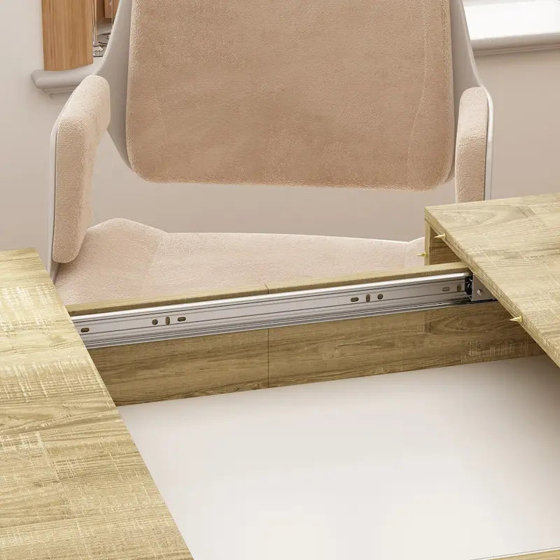 Table de salle à manger extensible avec plateau en bois et support pour ordinateur (noir/blanc)-9
