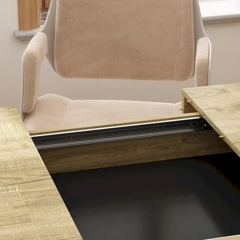 Table de salle à manger extensible avec plateau en bois et support pour ordinateur (noir/blanc)-21