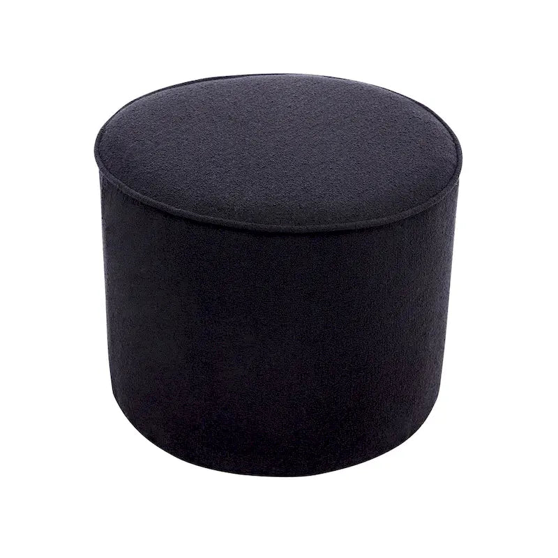 Table basse ronde pouf en tissu bouclé Belia de Porthos Home-4